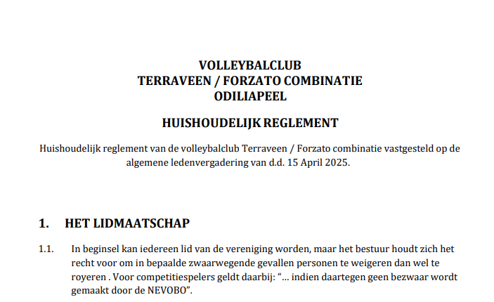 Huishoudelijk reglement 2021